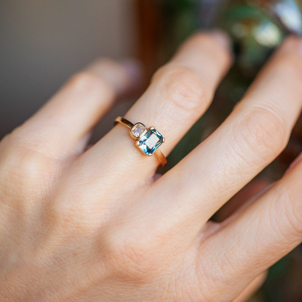 product_details::Meadow Pearls Ring on model.