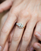 Diamond Vega Ring on model.