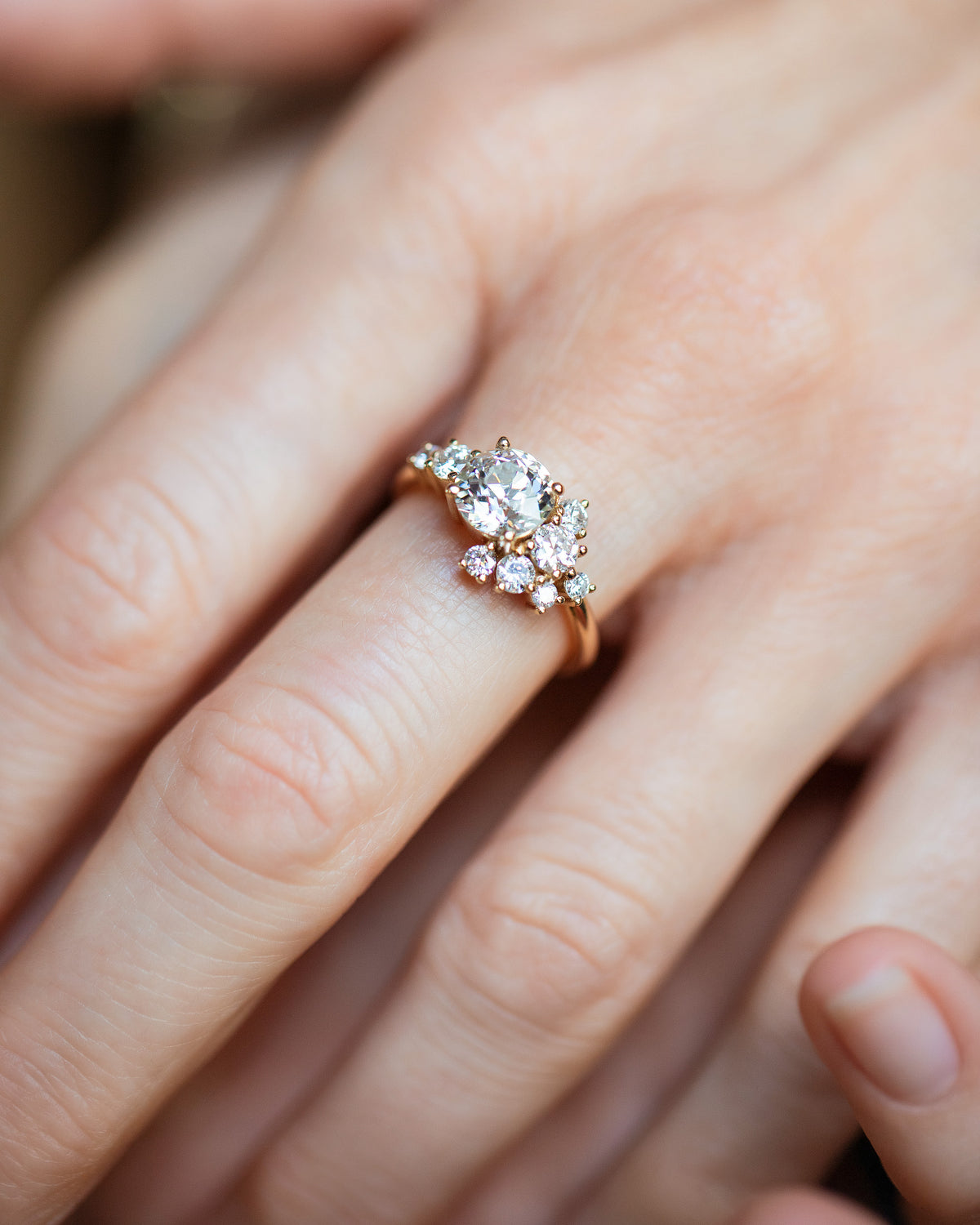 Diamond Vega Ring on light color background.