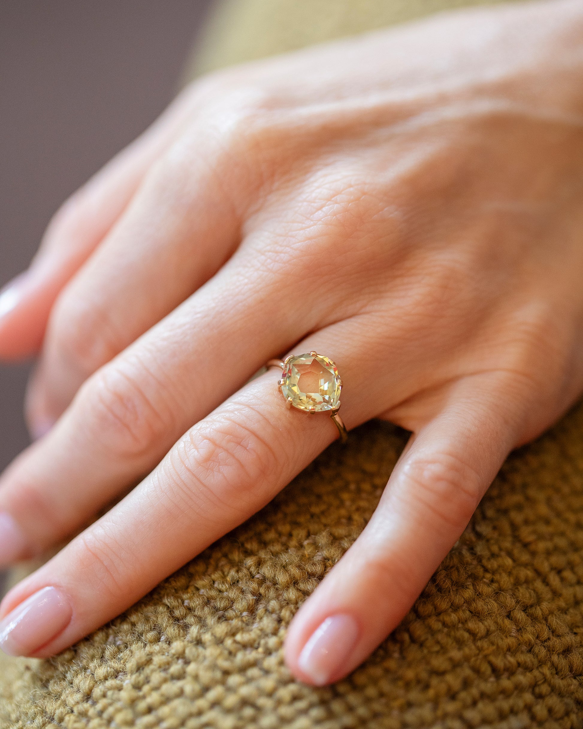 Warbler Ring on model.