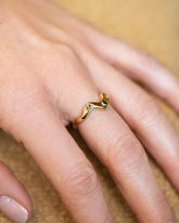 Sapphire Wild Poppies Band on model.