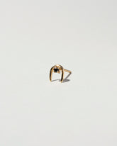 Black Diamond Moon Catcher Stud Earring Single on light color background.