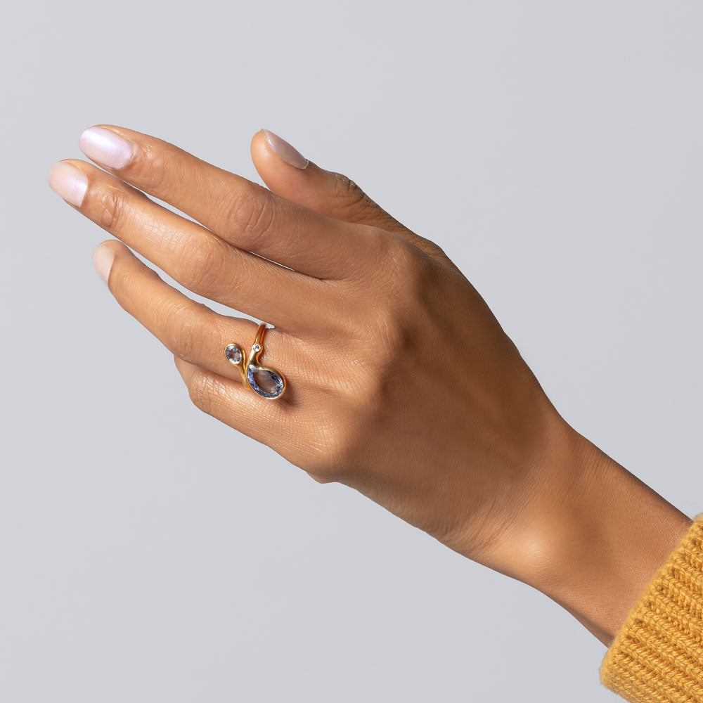 product_details::Three Tears Ring on model.