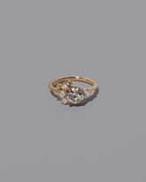 Grand White Diamond Vega Ring on grey color background.