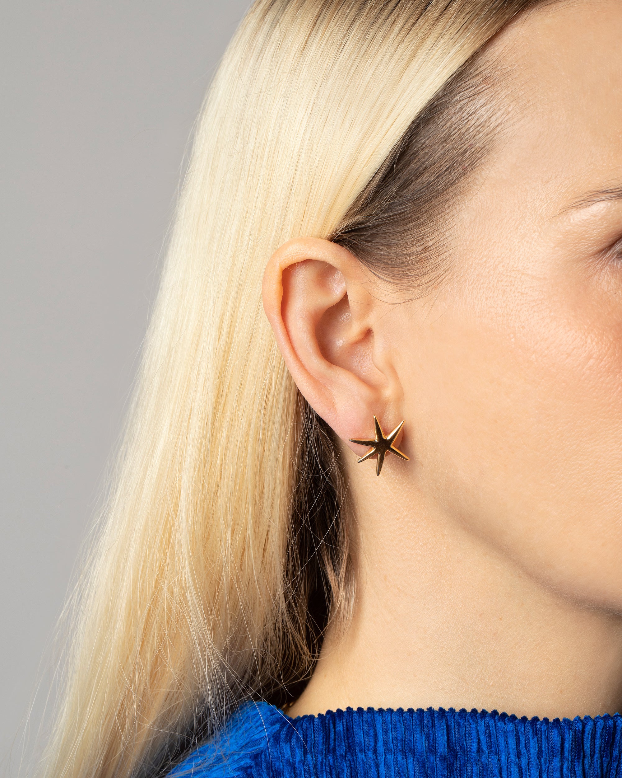 Large Gold Statement Earrings with Black Onyx for Women – namana.london