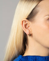 Editorial photo of model wearing the Verve Six Point Star Stud Earrings - Large.