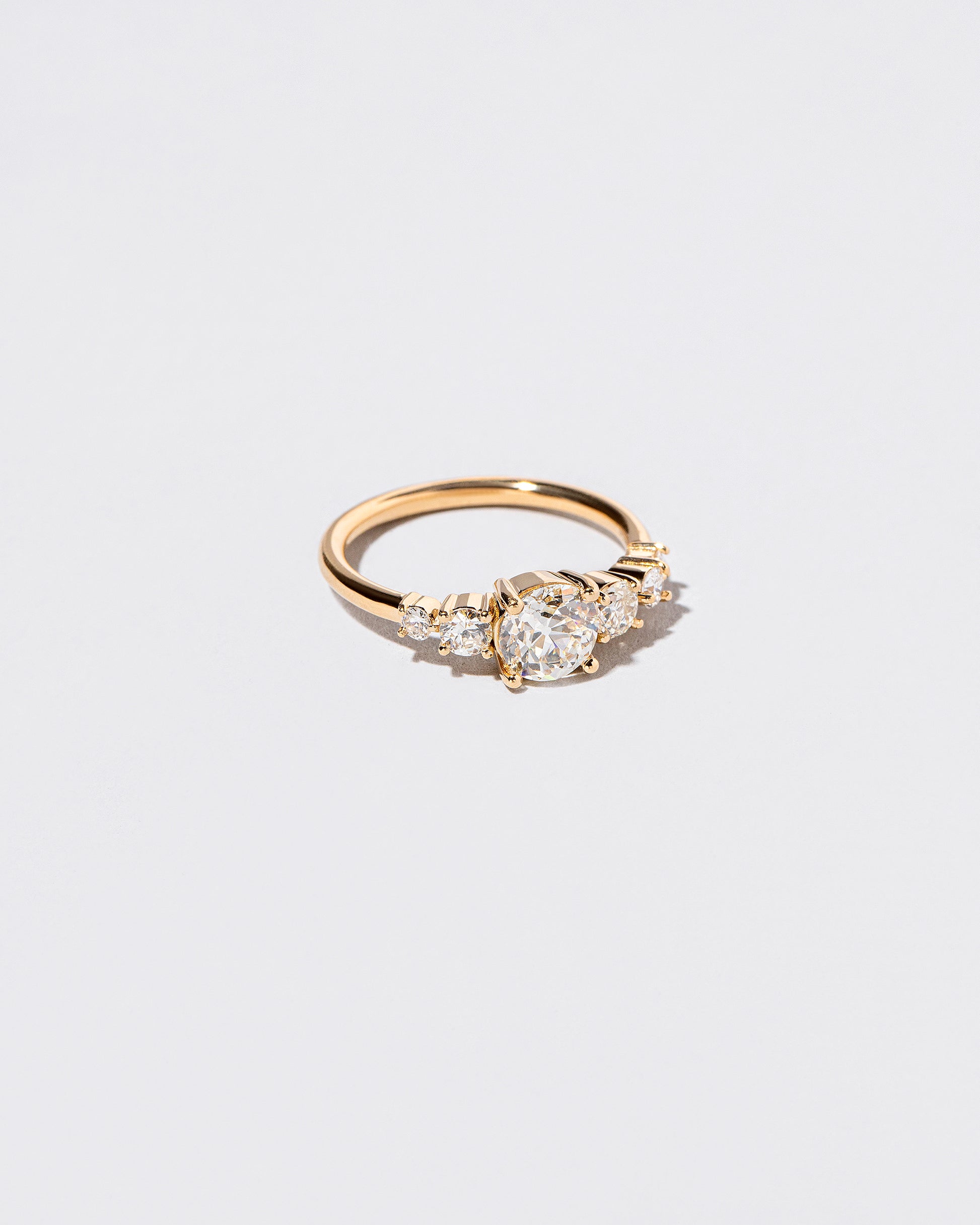 Capella Ring - White Diamond on light color background.