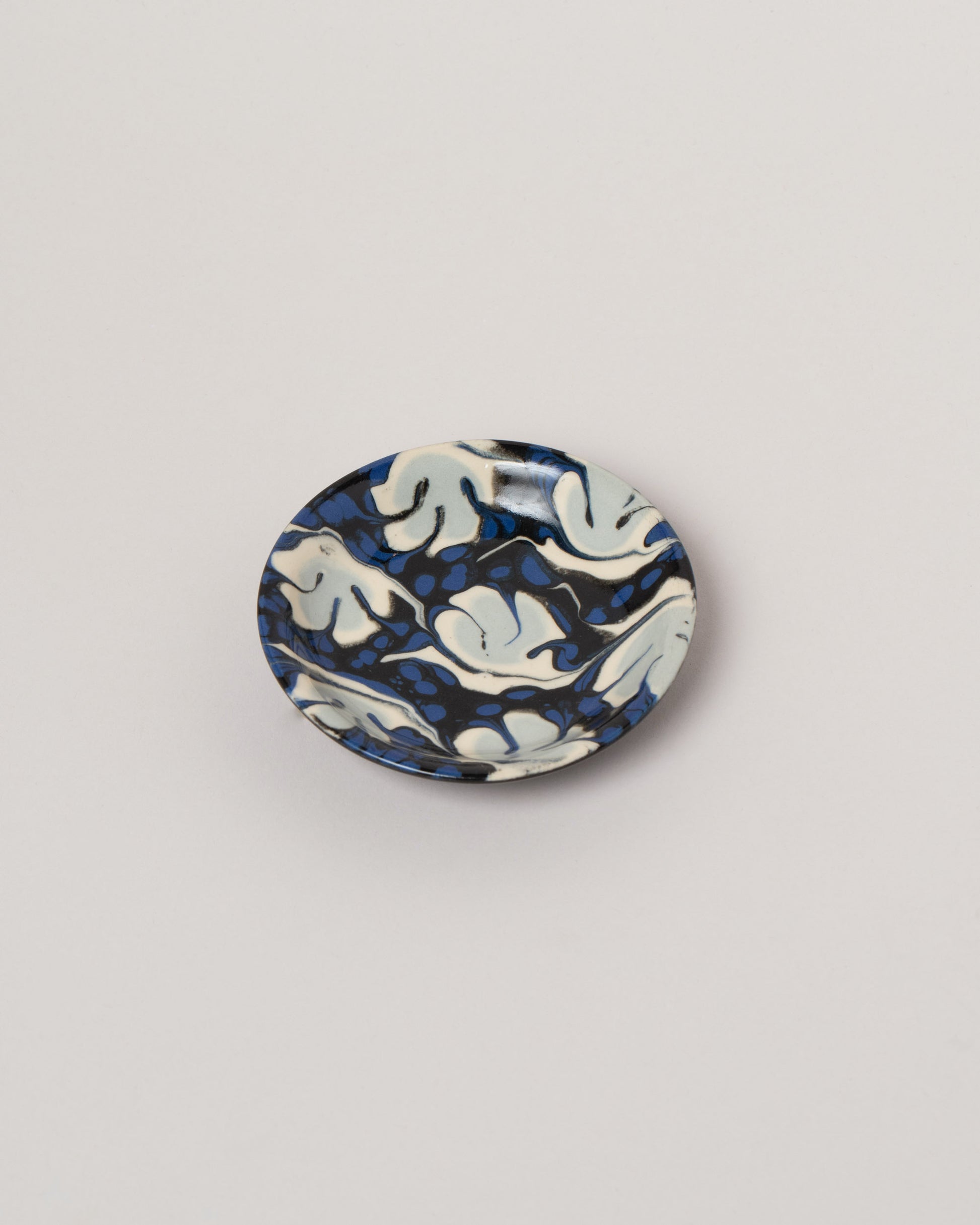 Morgan Levine Midnight Mini Trinket Dish on light color background.