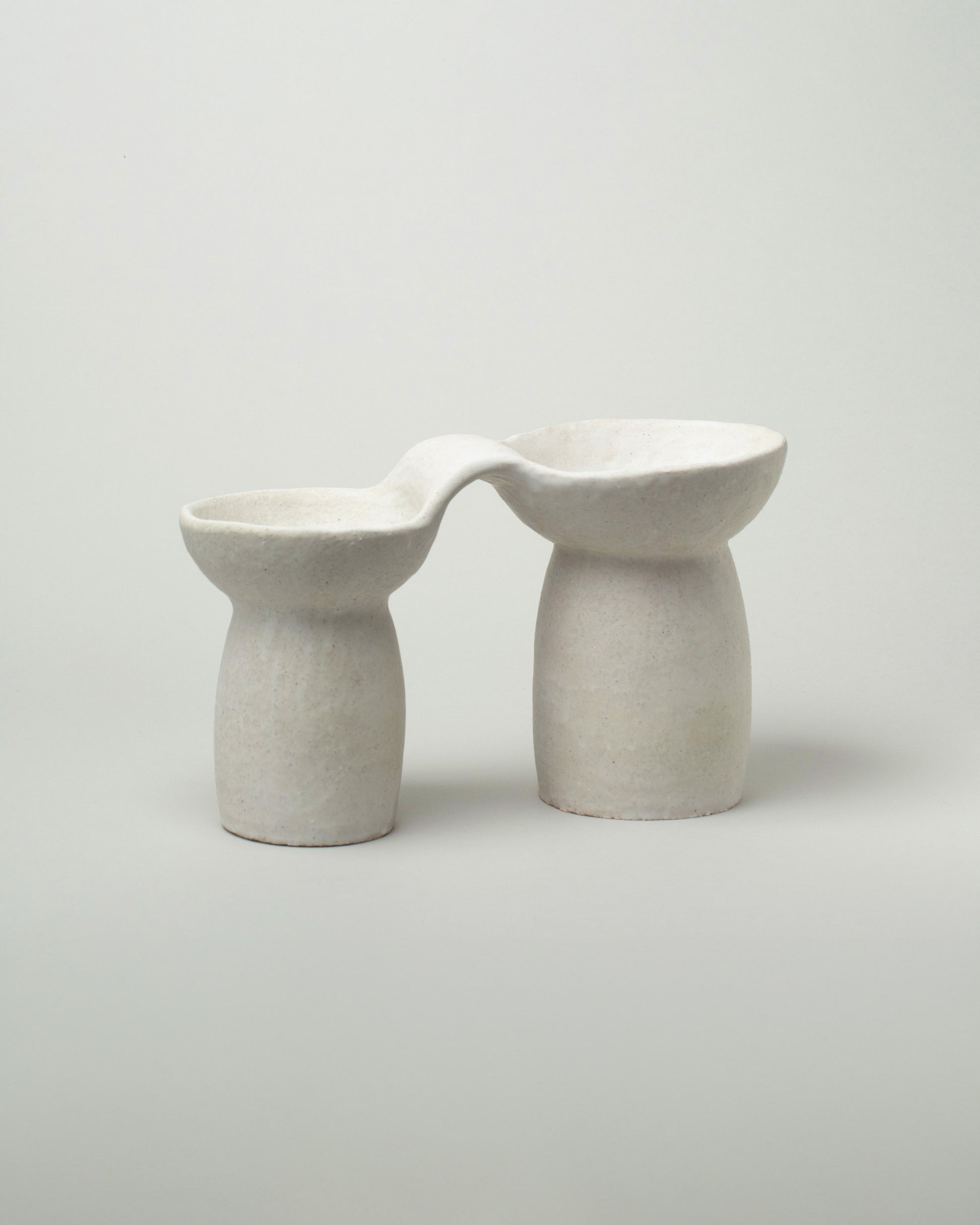 Nur Ceramics Baobab Double Bowl on light color background.