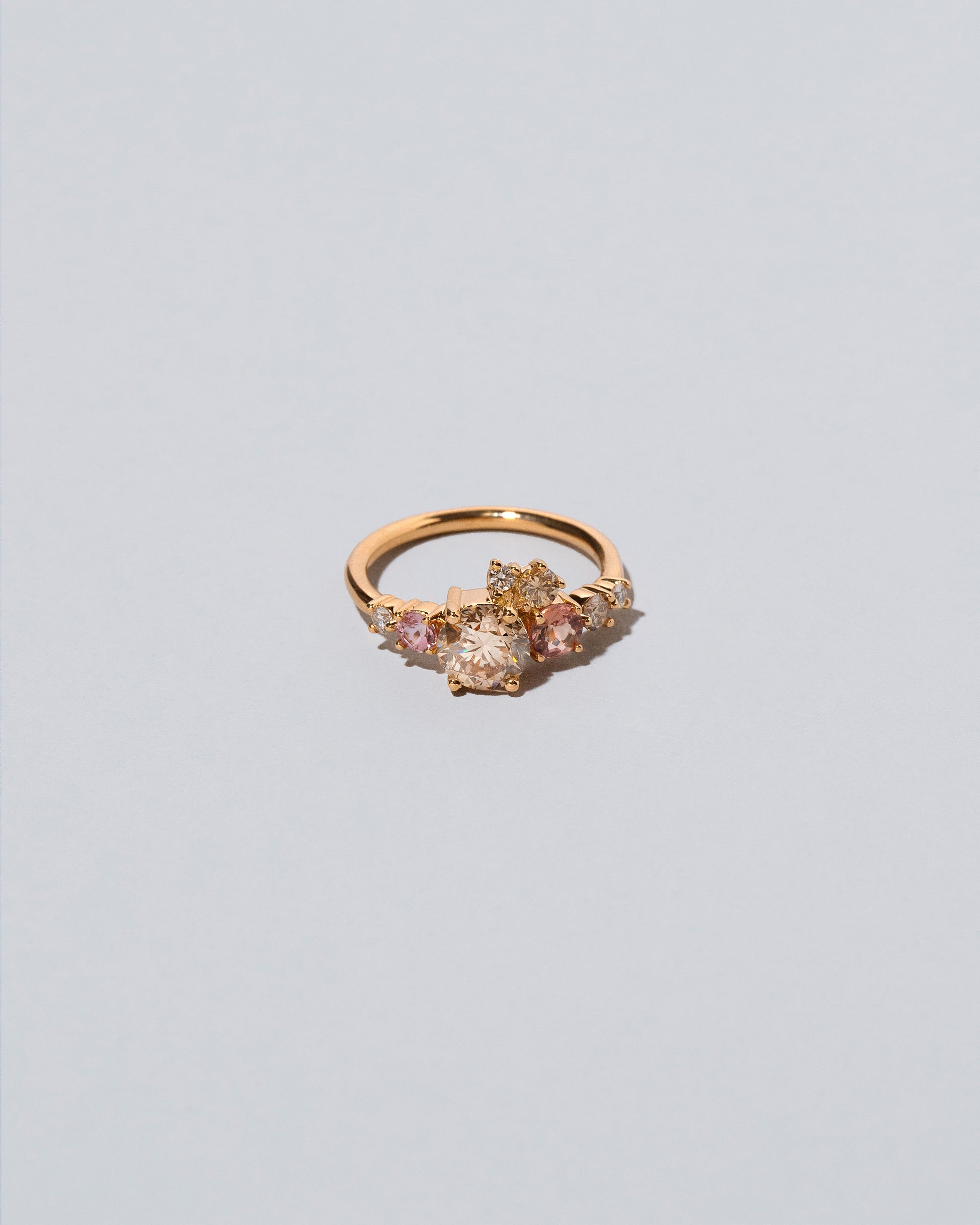 Luna Ring - Champagne Diamond on light color background.