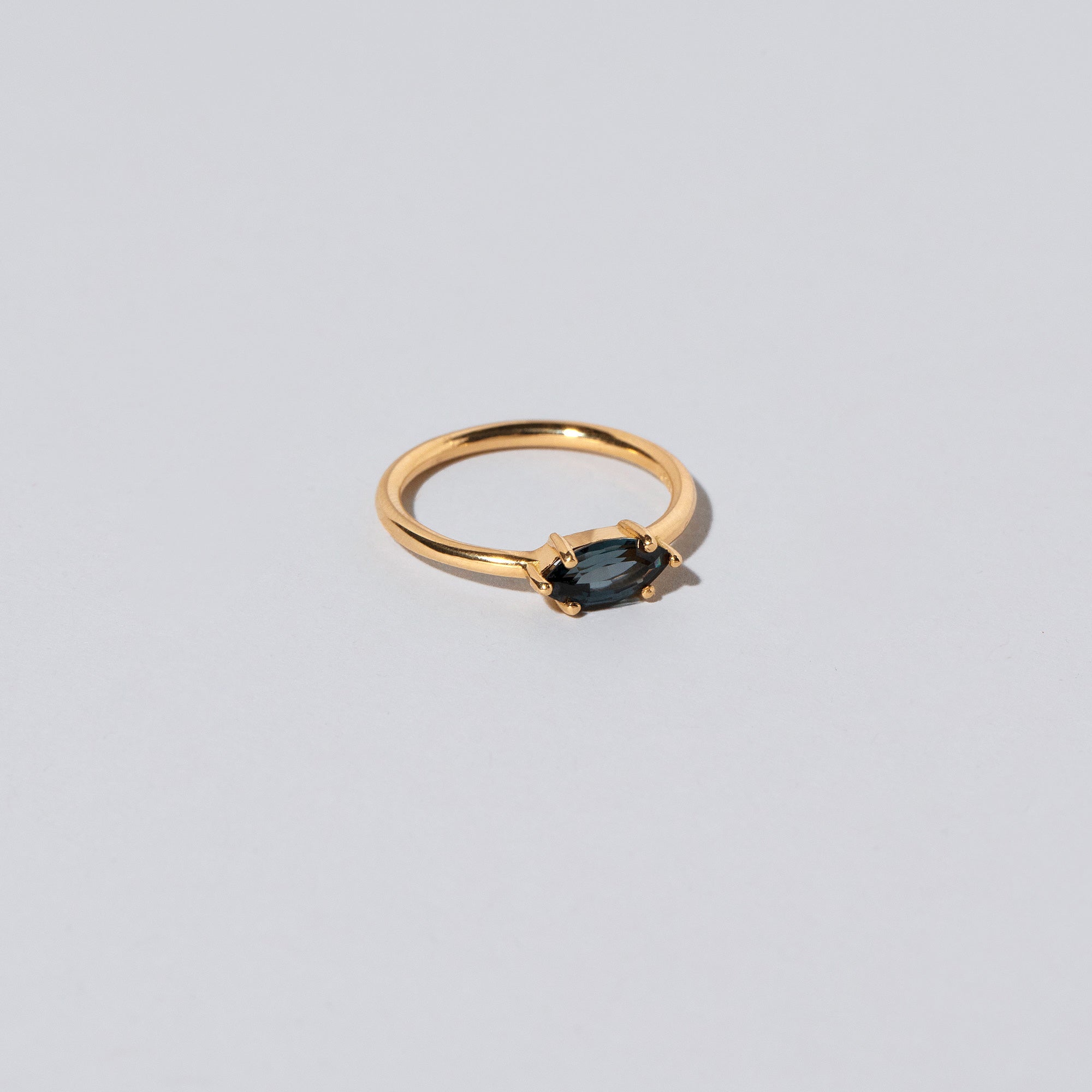 product_details::Deep Blue Ouvert Ring on light color background.