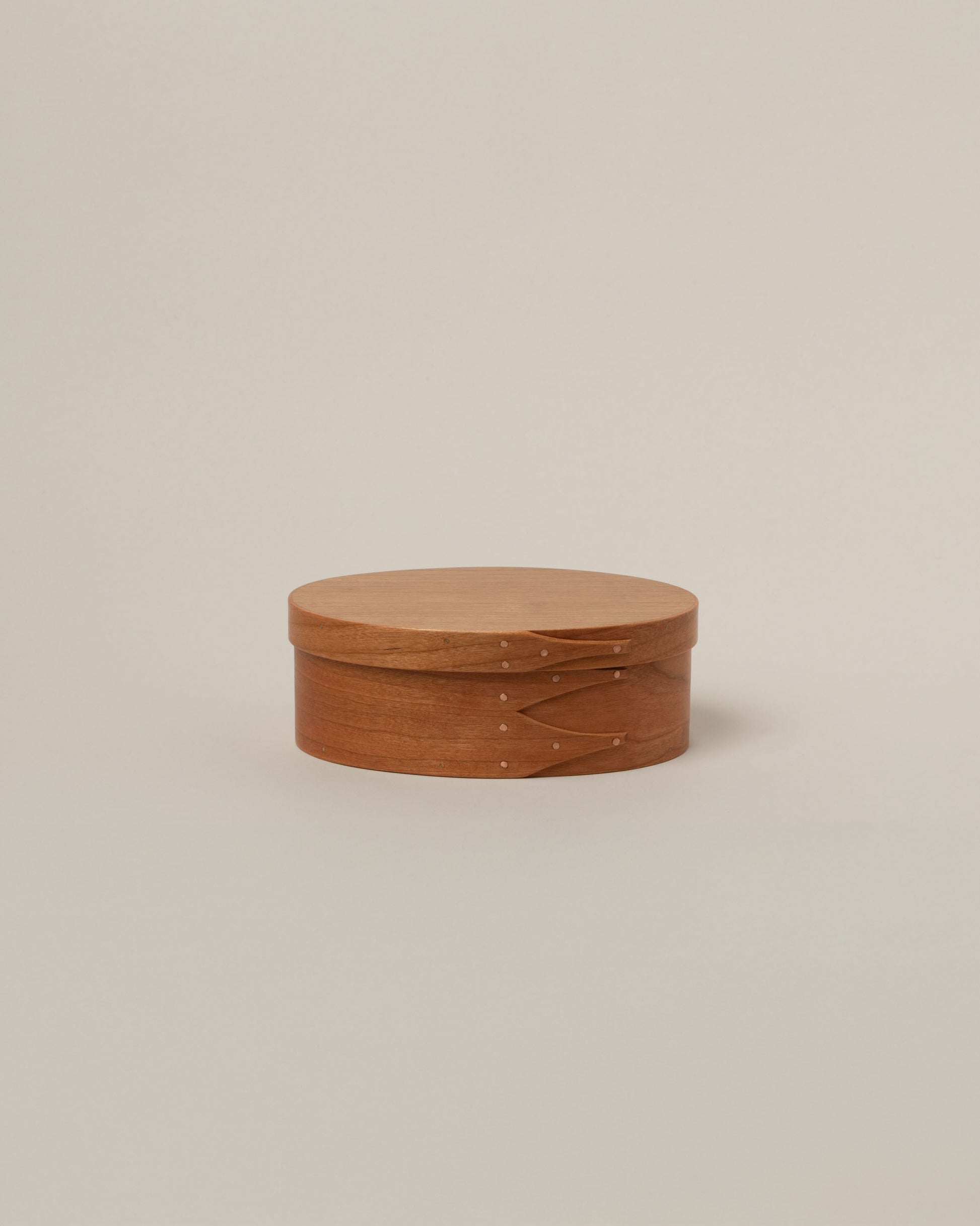 Rikke Falkow 6" Cherry Wood Oval Box on light color background.