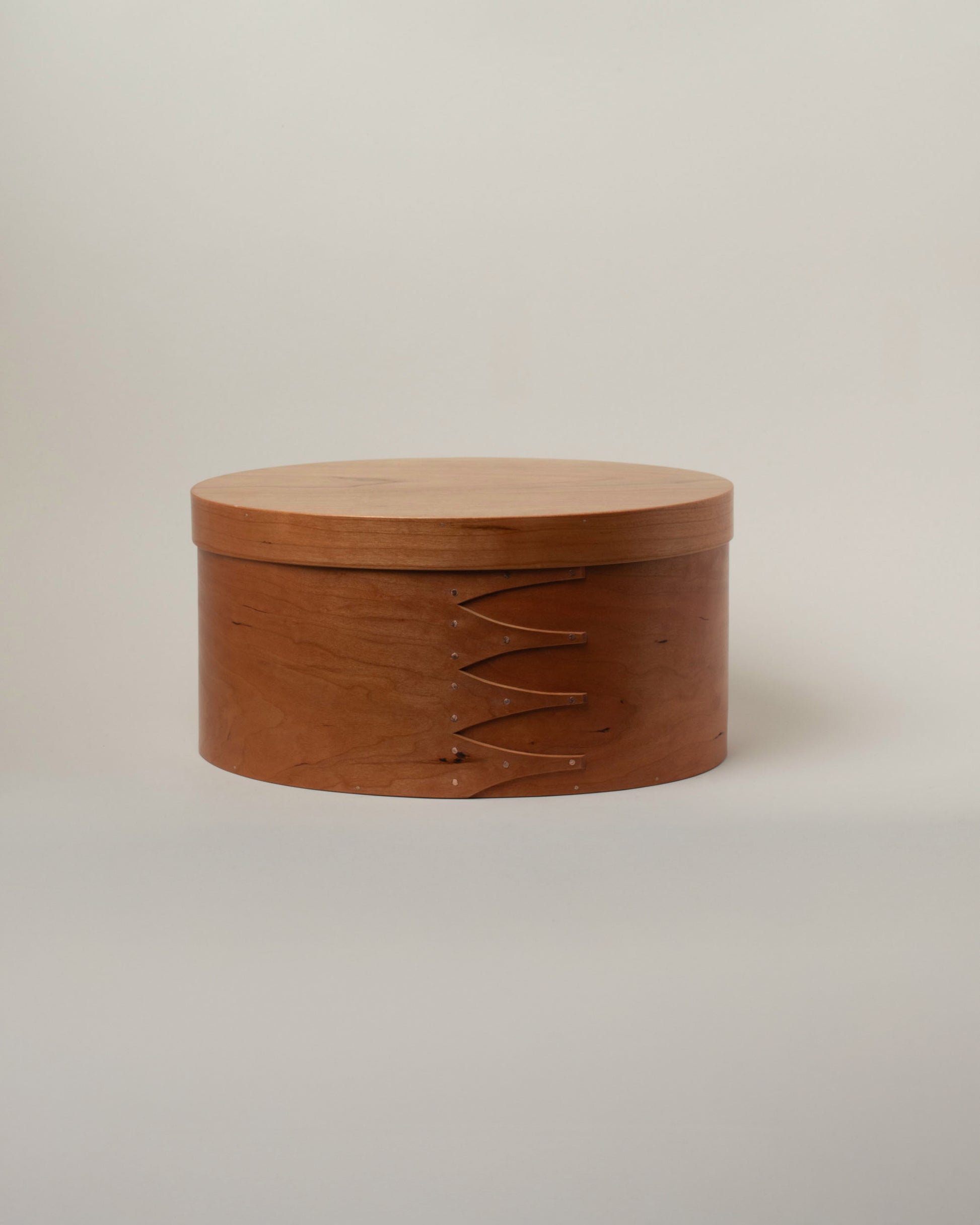 Rikke Falkow 13" Cherry Wood Oval Box on light color background.