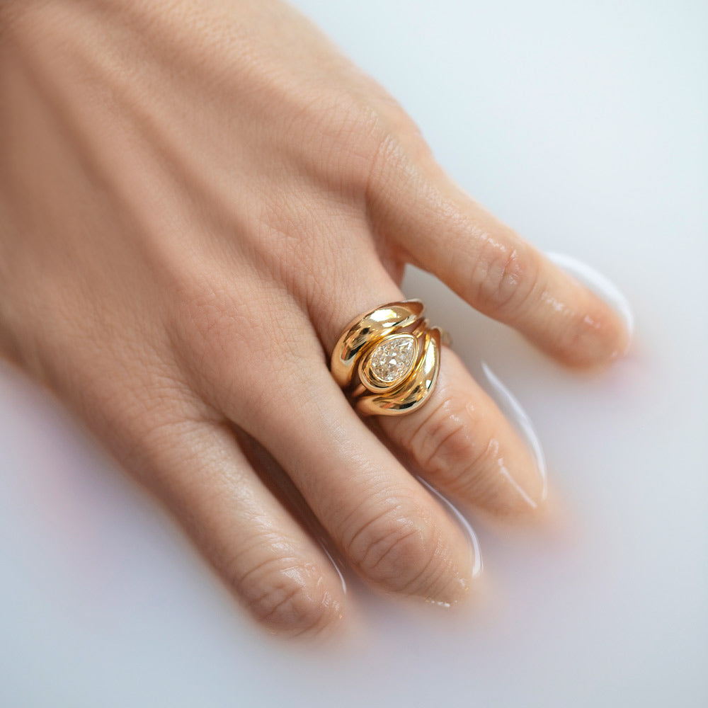 product_details::Diamond Align Ring on model.