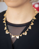 Thousand & One Night Heart Collar Necklace on model.