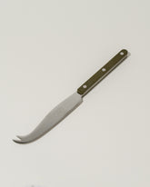 Sabre Paris Green Fern Cheese Knife on light color background.