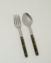 Sabre Paris Green Fern Serving Set on light color background.