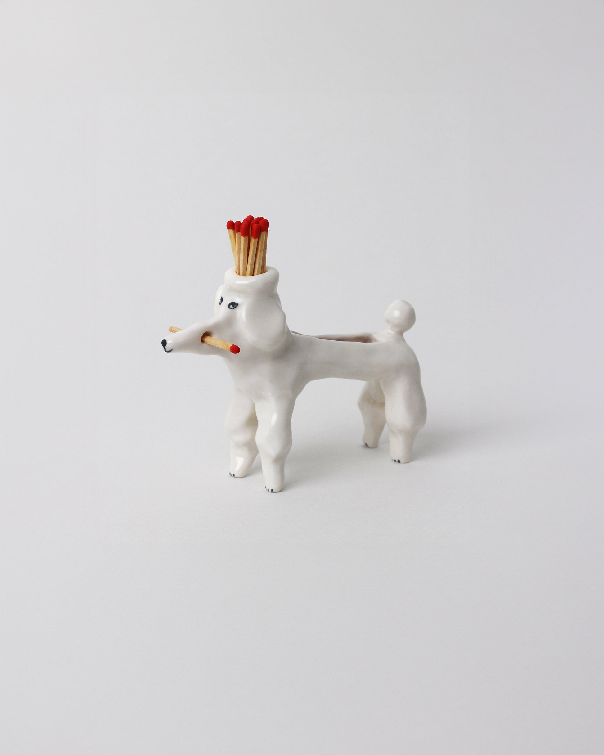 Eleonor Boström Poodle PARK Matchstick Dog on light color background.