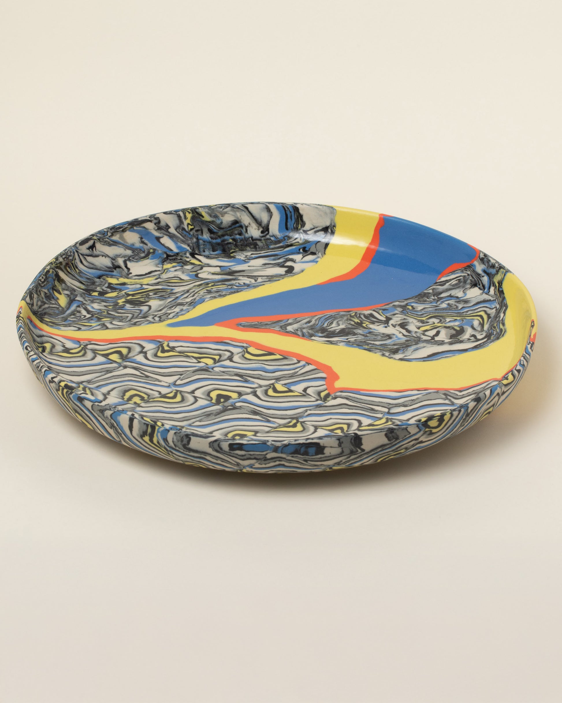 Slush Club Nerikomi Platter No. 241 on light color background.