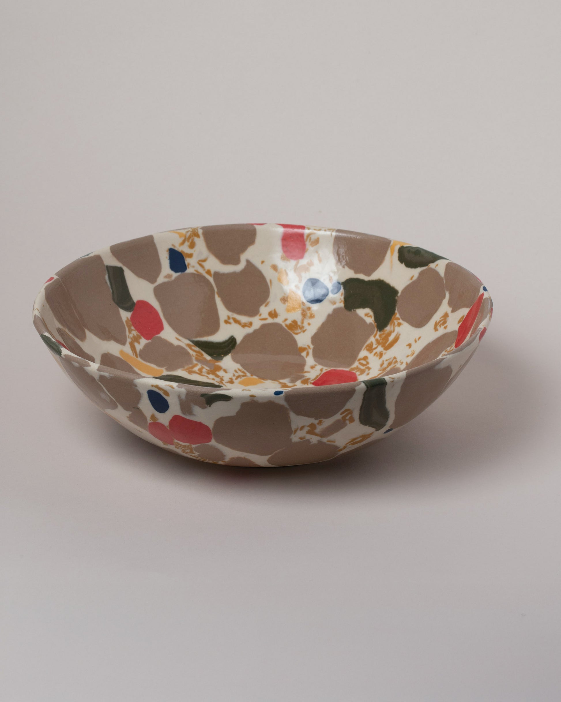 Slush Club Large Nerikomi Bowl No. 102 on light color background.