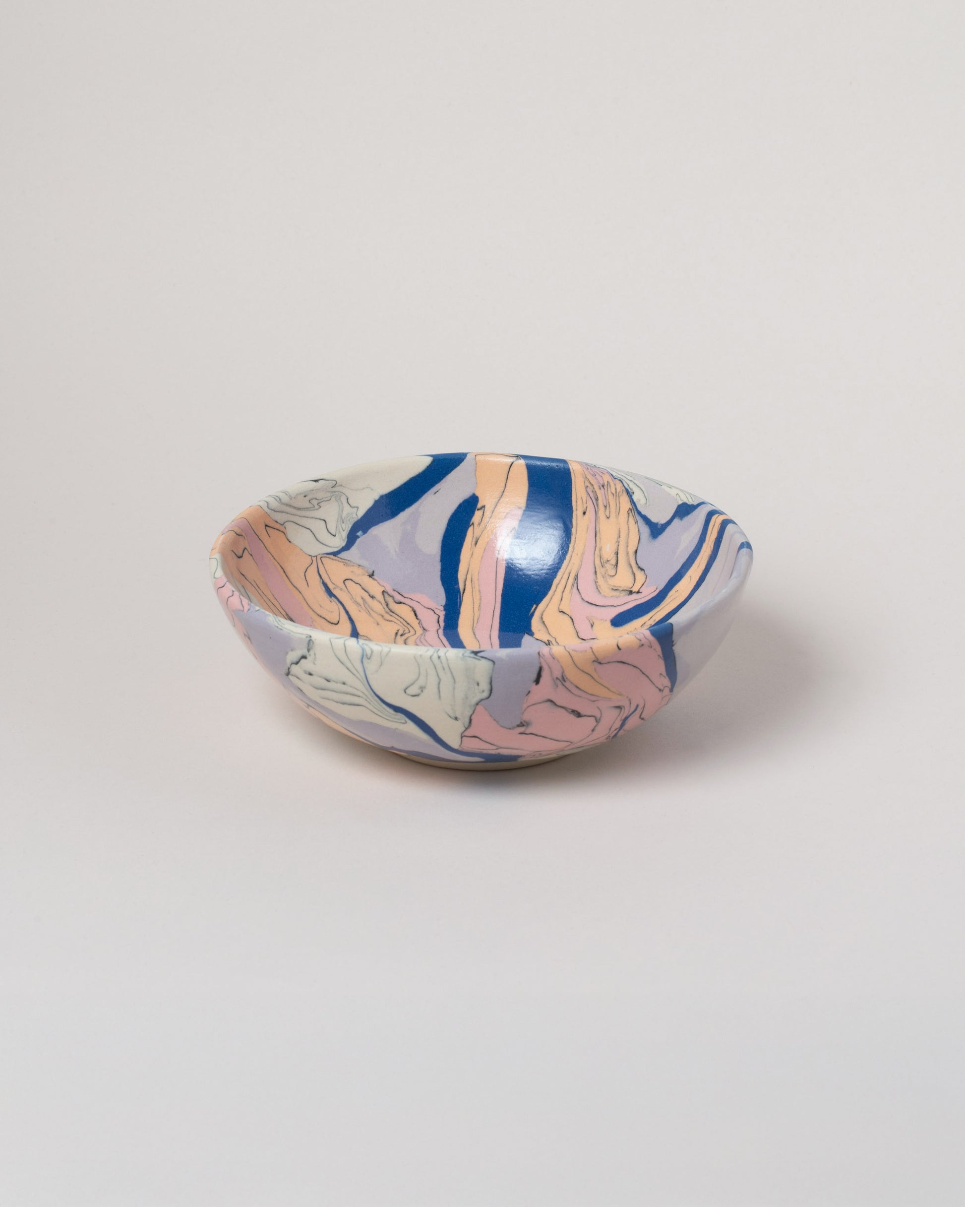 Slush Club Small Nerikomi Bowl No. 103 on light color background.