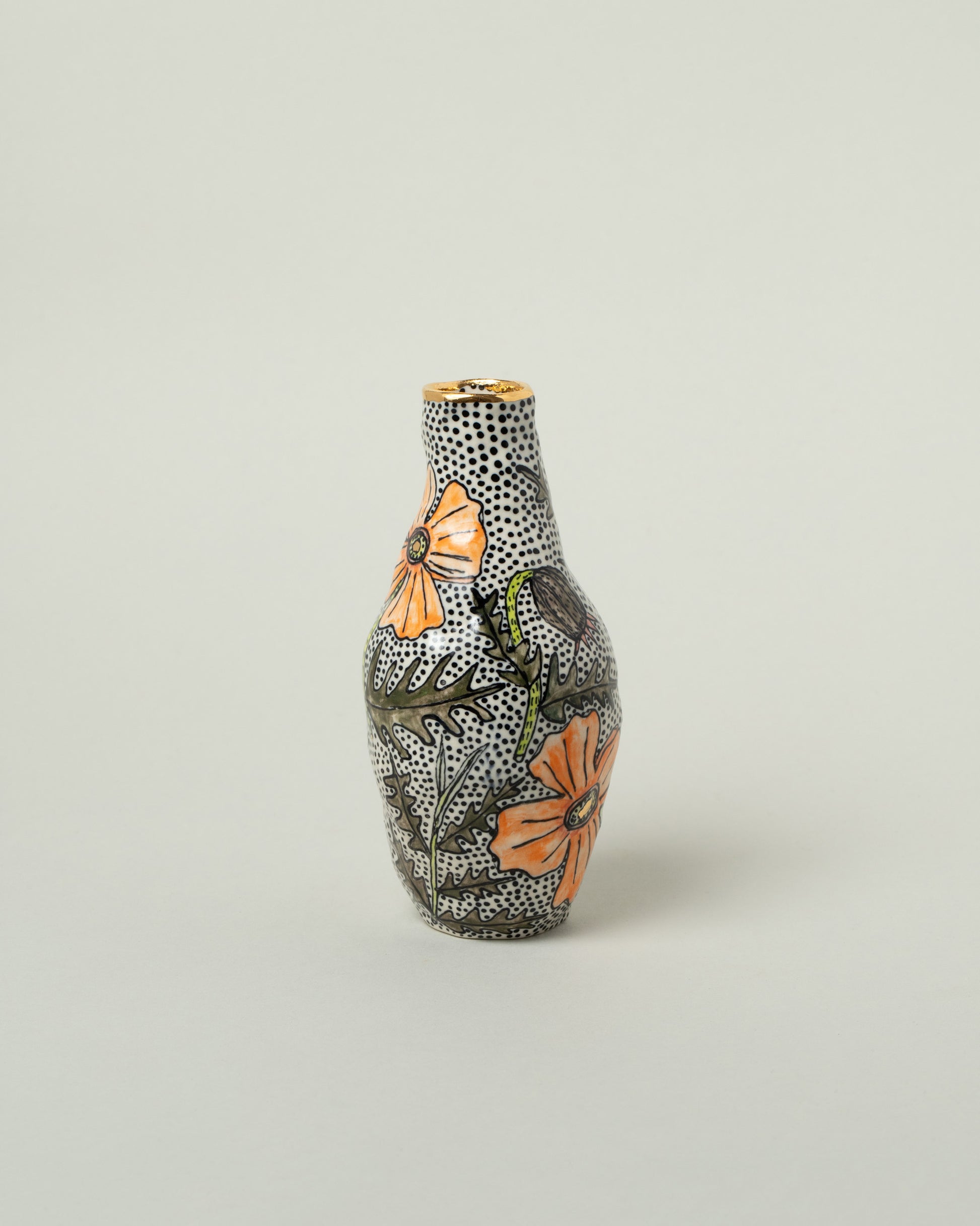 Suzanne Sullivan For Your Pleasure Poppy Vase on light color background.