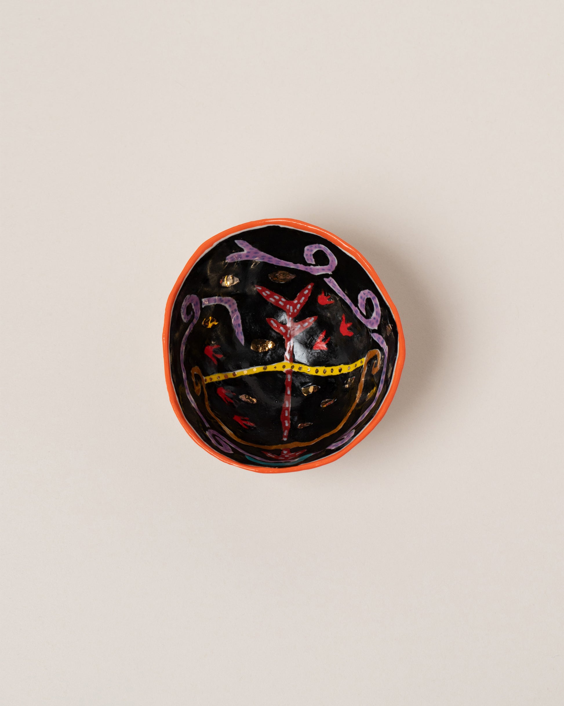 Suzanne Sullivan Sagittarius Zodiac Sign Small Bowl on light color background.