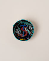 Suzanne Sullivan Libra Zodiac Sign Small Bowl on light color background.