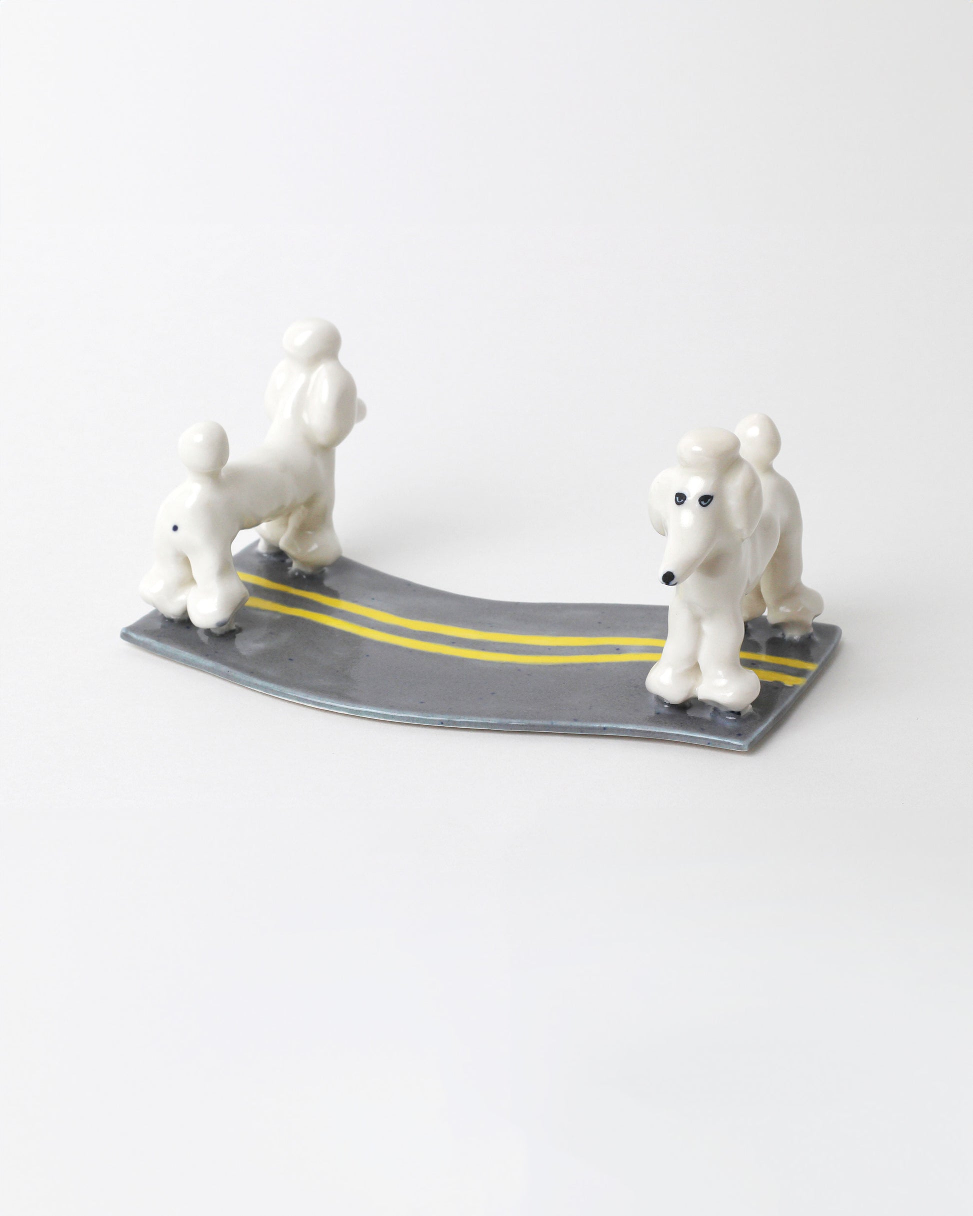 Eleonor Boström Poodle PARK Small Road Cheese Platter on light color background.