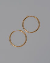 Vintage Blvgari Hoop Earrings on light color background.