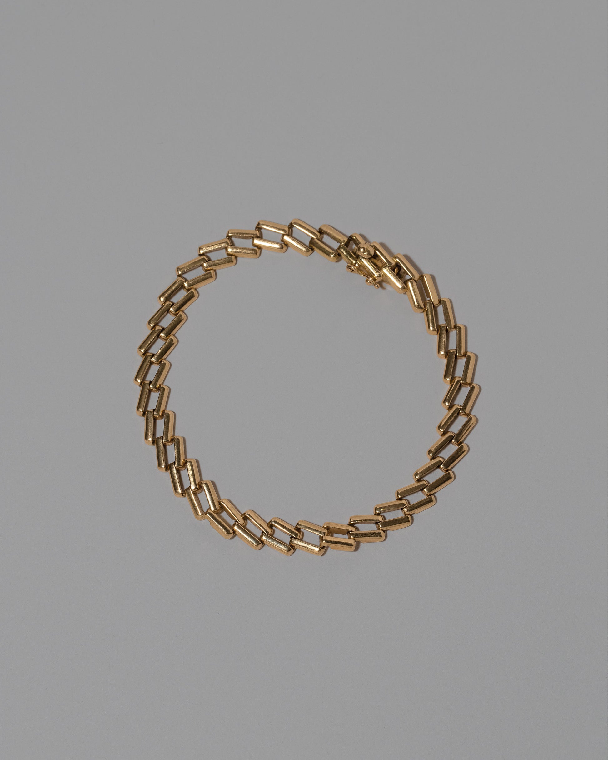 Vintage Cartier Square Link Bracelet on light color background.