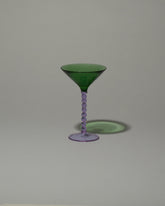 Ornamental by Lameice Green & Lilac Dreamlike Martini Glass on light color background.