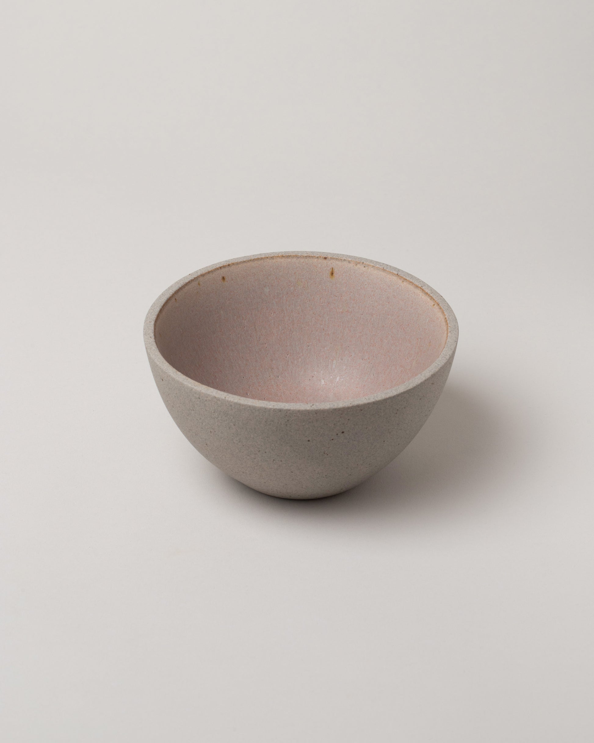 Humble Ceramics Greystone & English Rose Enoki Bowl on light color background.