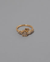 Champagne Diamond Luna Ring on grey color background.