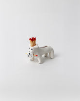 Eleonor Boström Bulldog PARK Matchstick Dog on light color background.