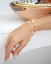 Delphin Pink Lagniappe Bracelet and Siren Pink Lagniappe Bracelet on model.