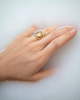 Moval Diamond Precise Ring on model.