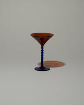 Ornamental by Lameice Amber & Royal Blue Dreamlike Martini Glass on light color background.