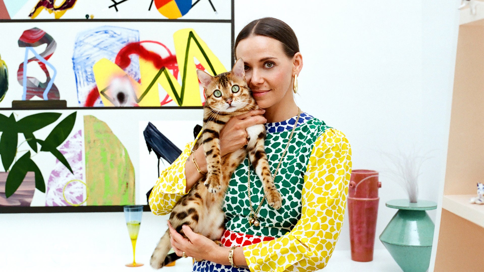 Caitlin Mociun with Cleo the bengal kitty