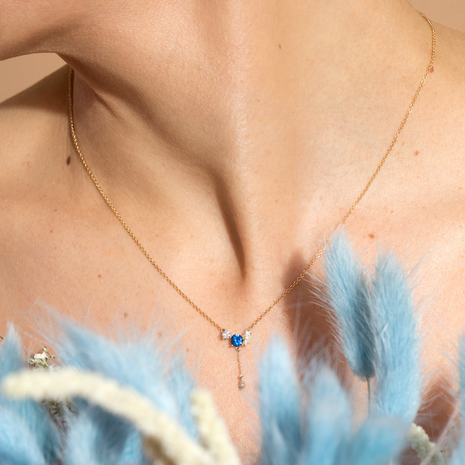 product_details::Aster Necklace on model.