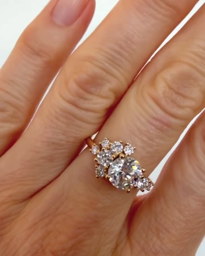 Diamond Vega Ring on light color background.