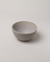 Humble Ceramics Greystone & Lavender Enoki Bowl on light color background.