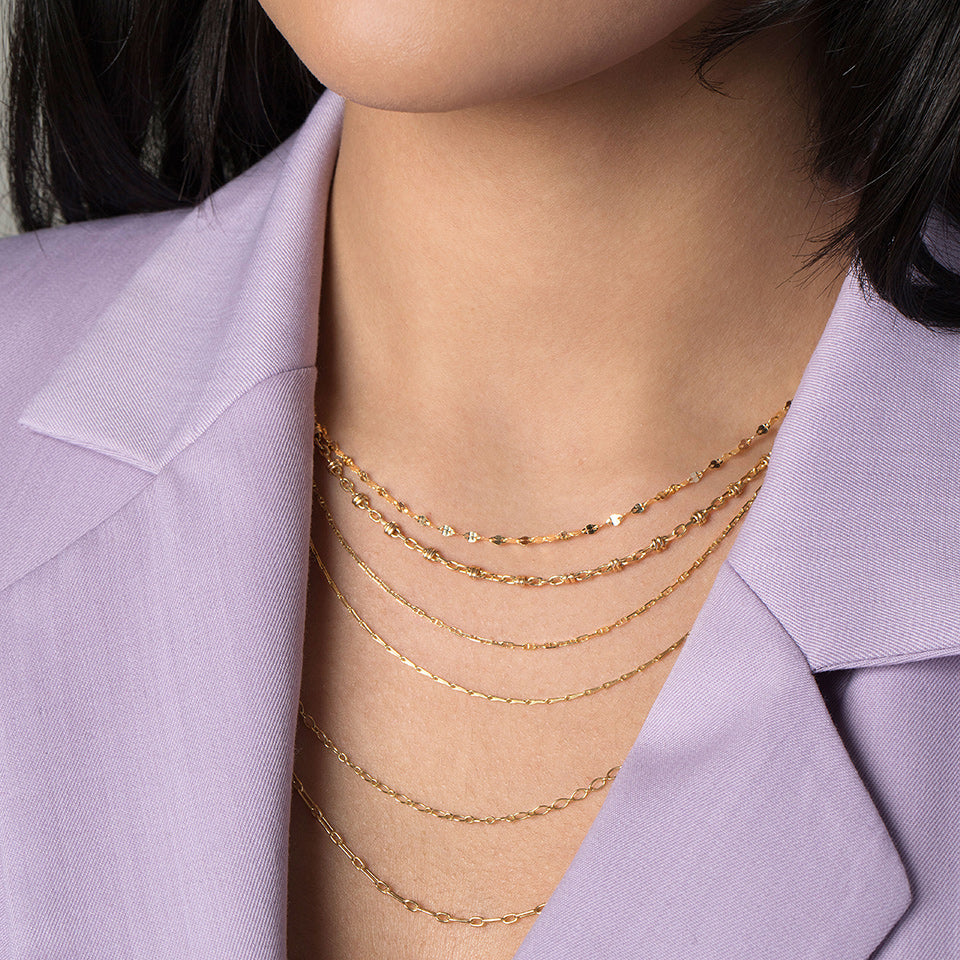product_details::Wrapped Chain Necklace on model.