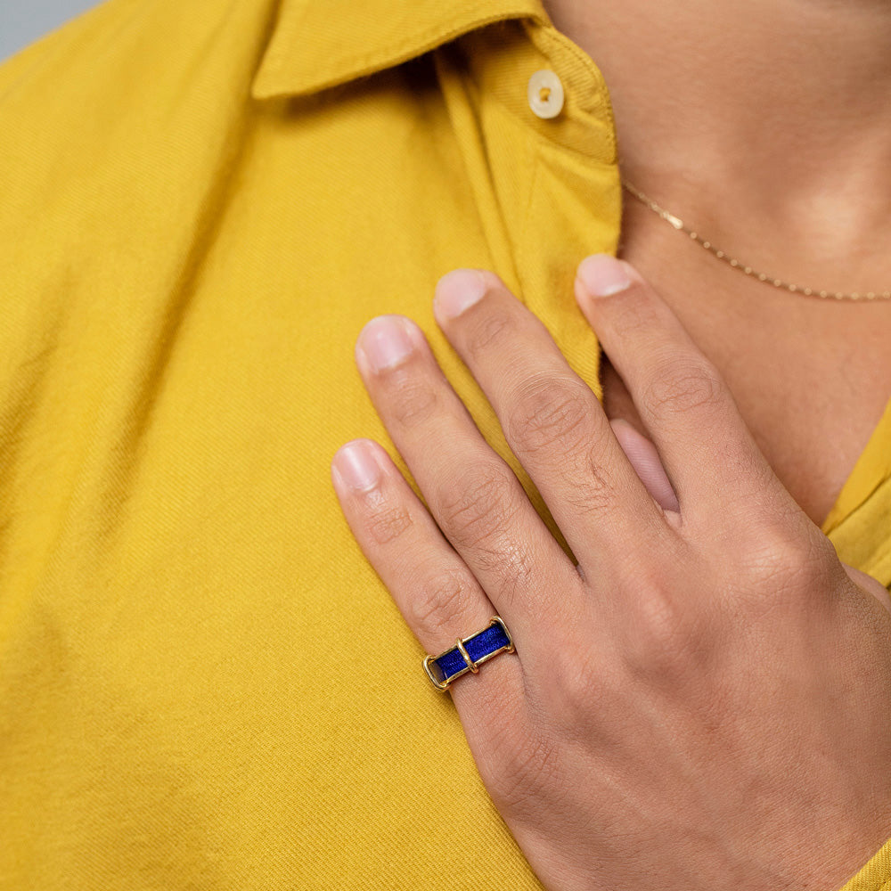 product_details::Tiffany & Co. Enamel Band on model.