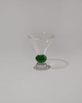 Sophie Lou Jacobsen Green & Clear Totem Glass on light color background.