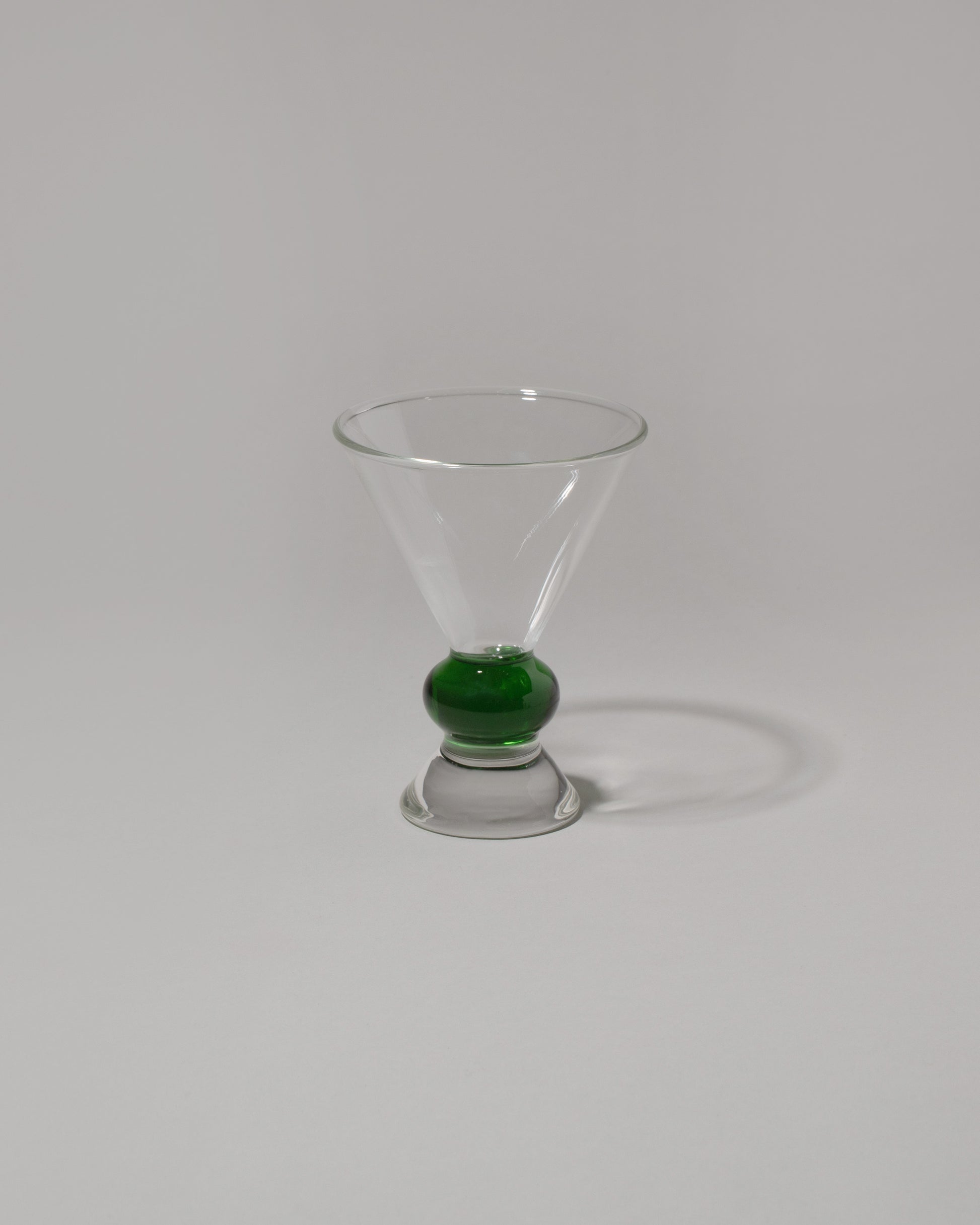 Sophie Lou Jacobsen Green & Clear Totem Glass on light color background.