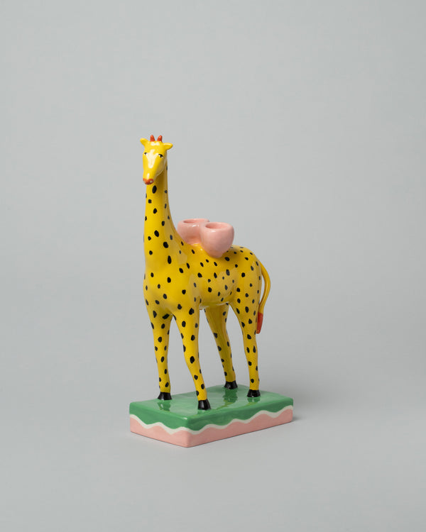 Laetitia Rouget Giraffe Candleholder on light color background.