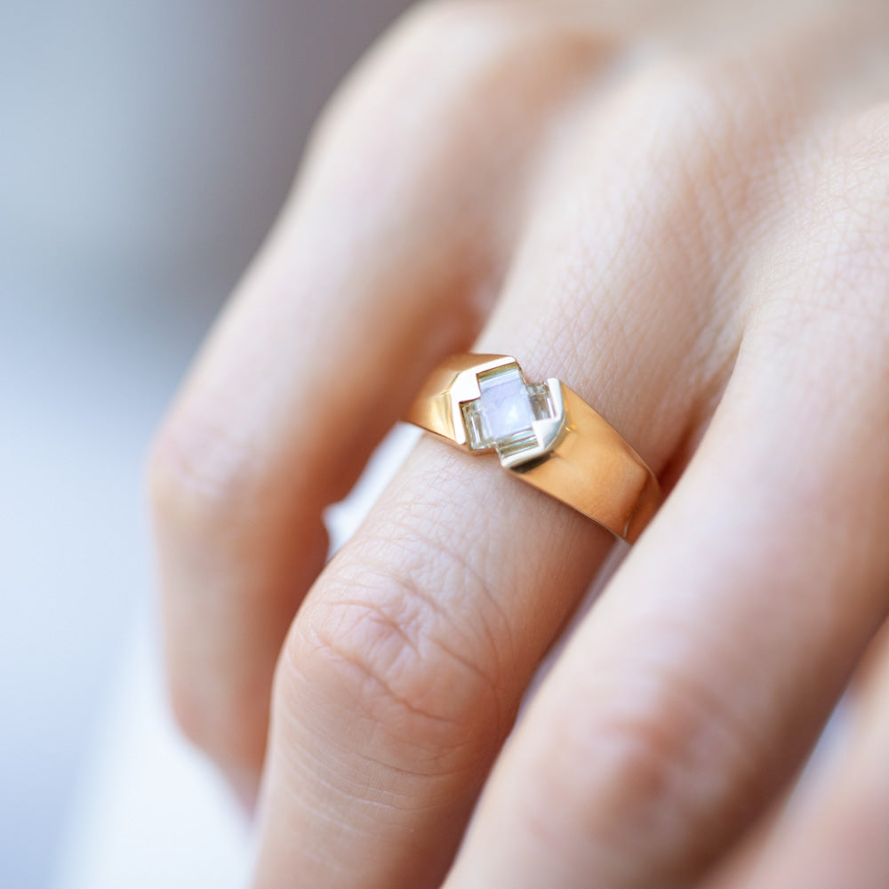 product_details::Compassion Ring on model.