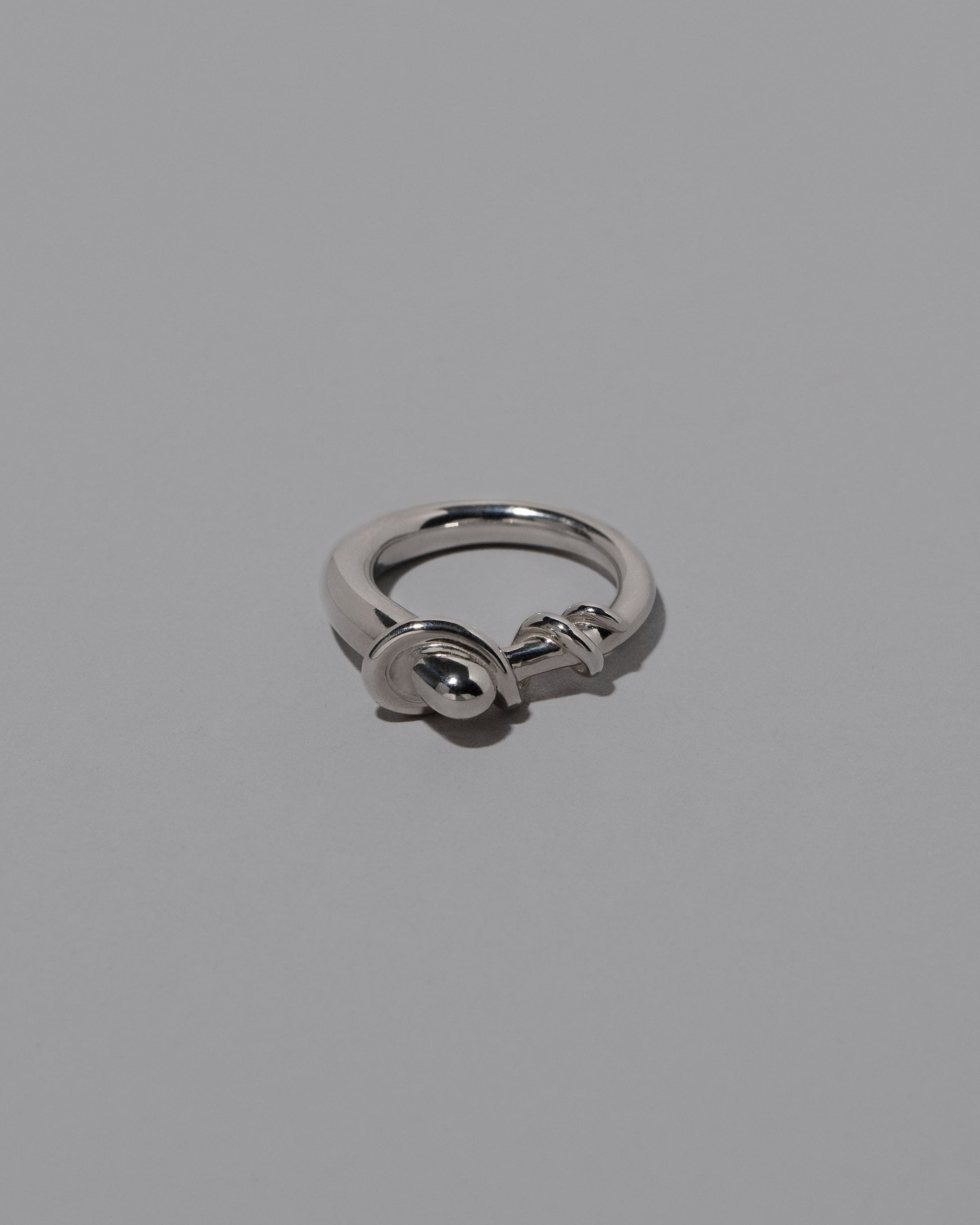 CRZM Sterling Silver Terrane Ring on light color background.