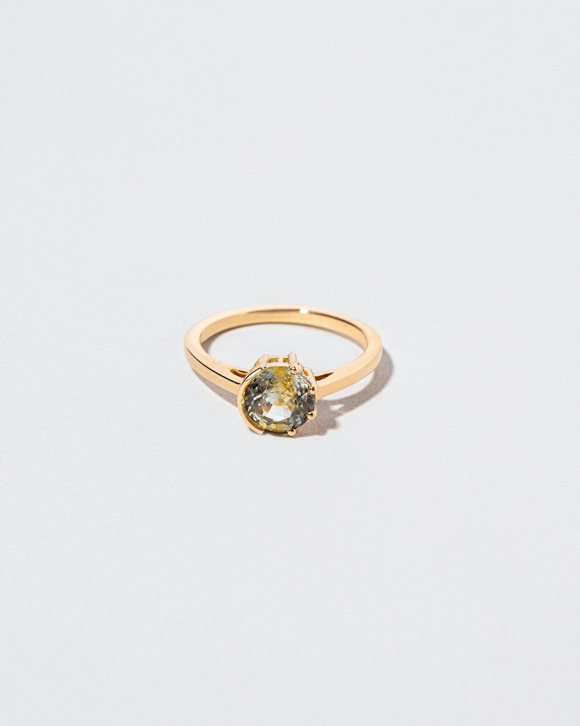  Sun & Moon Ring - Bicolor Sapphire on light color background.
